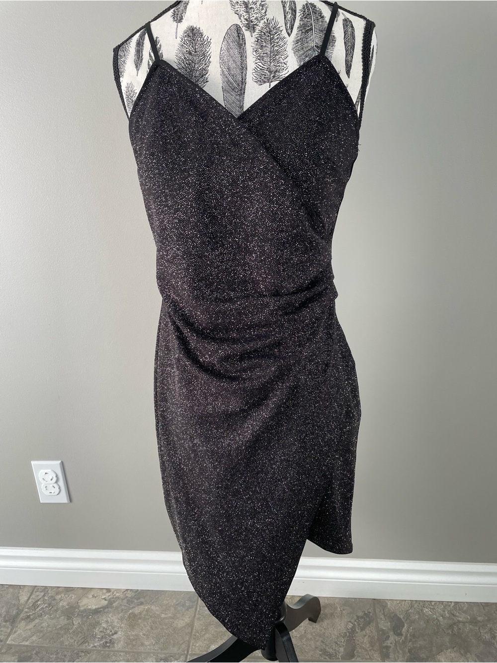 LE CHATEAU - Black Sparkle Spaghetti-Strap Dress - Picture 1 of 6